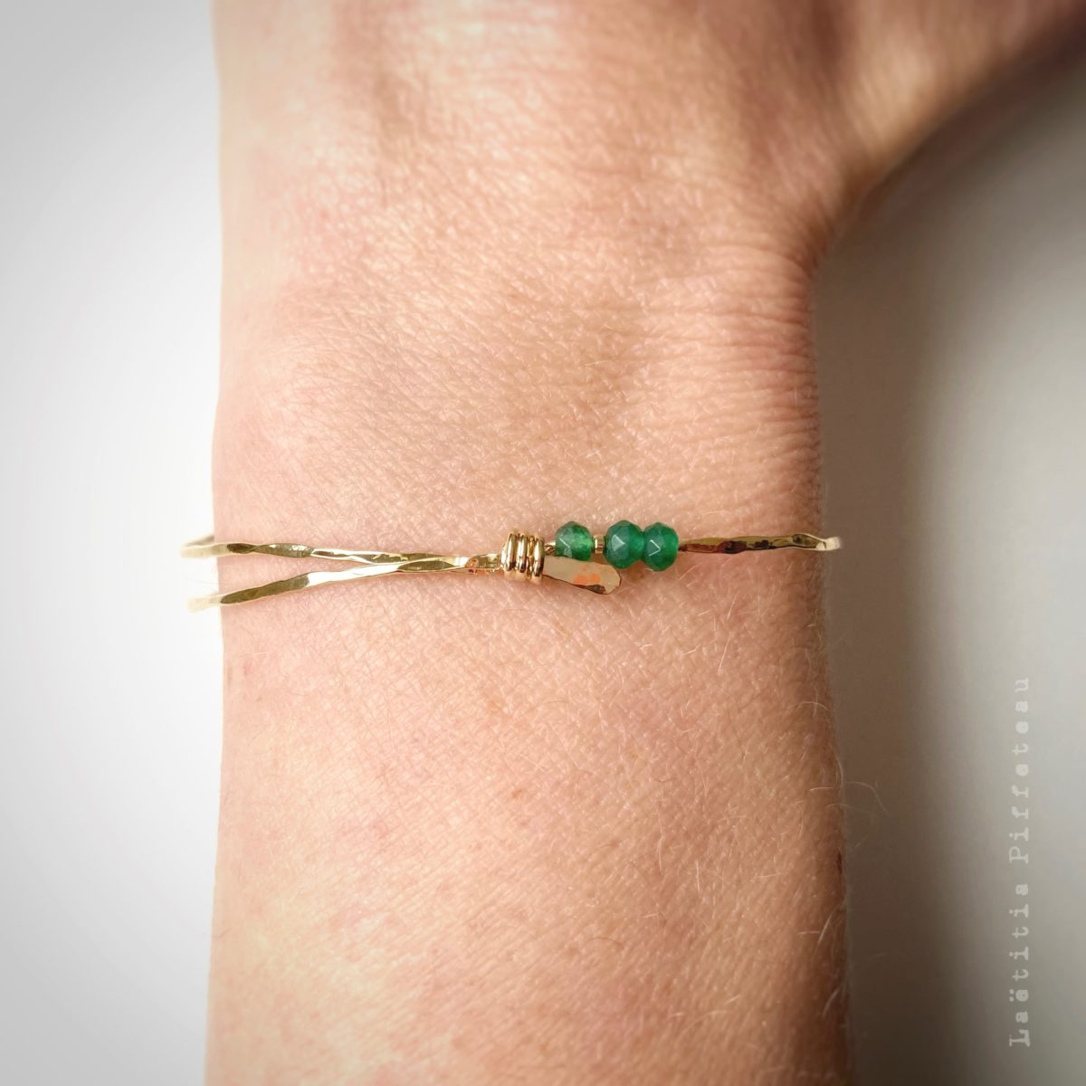 Bracelet Homère Vert porté Laëtitia Piffeteau