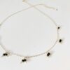 Collier Résilience pierre fine spinelle noire Laëtitia Piffeteau chaine fine plaqué or